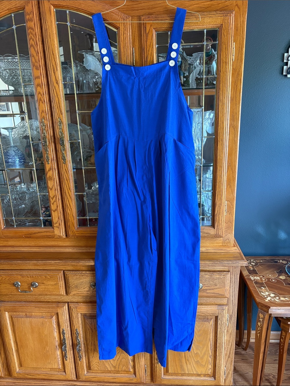 Women’s Royal Blue Button-Strap Jumpsuit New Overalls